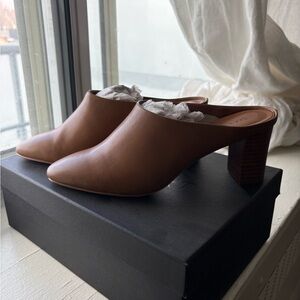Oak + Fort Brown Leather High Heel Mule